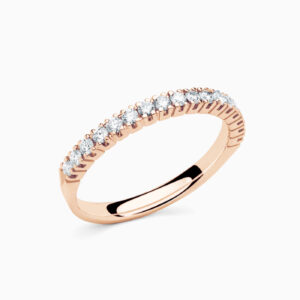 Anillo medio rivière Celine P en oro 18K con 17 diamantes y diamante interior