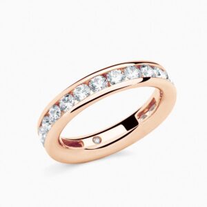 Anillo rivière Betania G en oro 18K con 24 diamantes y diamante interior