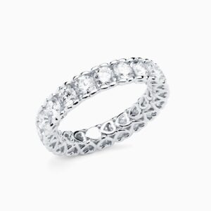 Anillo rivière Eternity G en oro 18K con 20 diamantes y diamante interior