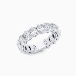 Anillo rivière Regina G en oro 18K con diamantes talla oval de 5,13 quilates en total