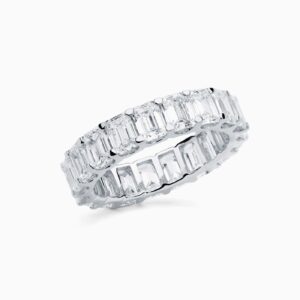 Anillo rivière Emerald G en oro 18K con 19 diamantes talla esmeralda