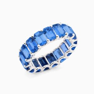 Anillo rivière Queen G zafiros azules en oro 18K con 10,69 quilates en total