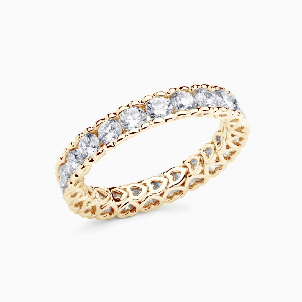 Anillo rivière Eternity M en oro 18K con 22 diamantes y diamante interior