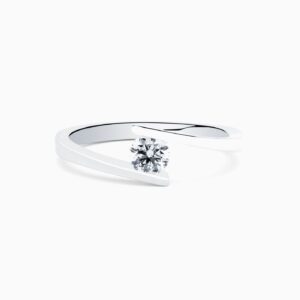 Anillo solitario Bridge M en oro 18K con diamante central