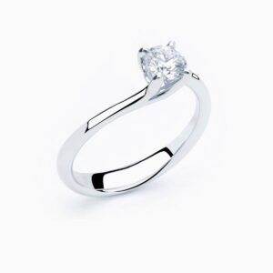 Anillo solitario Curved M en oro 18K con diamante central de 0,40 quilates
