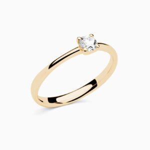 Anillo solitario Fit P en oro 18K con diamante central